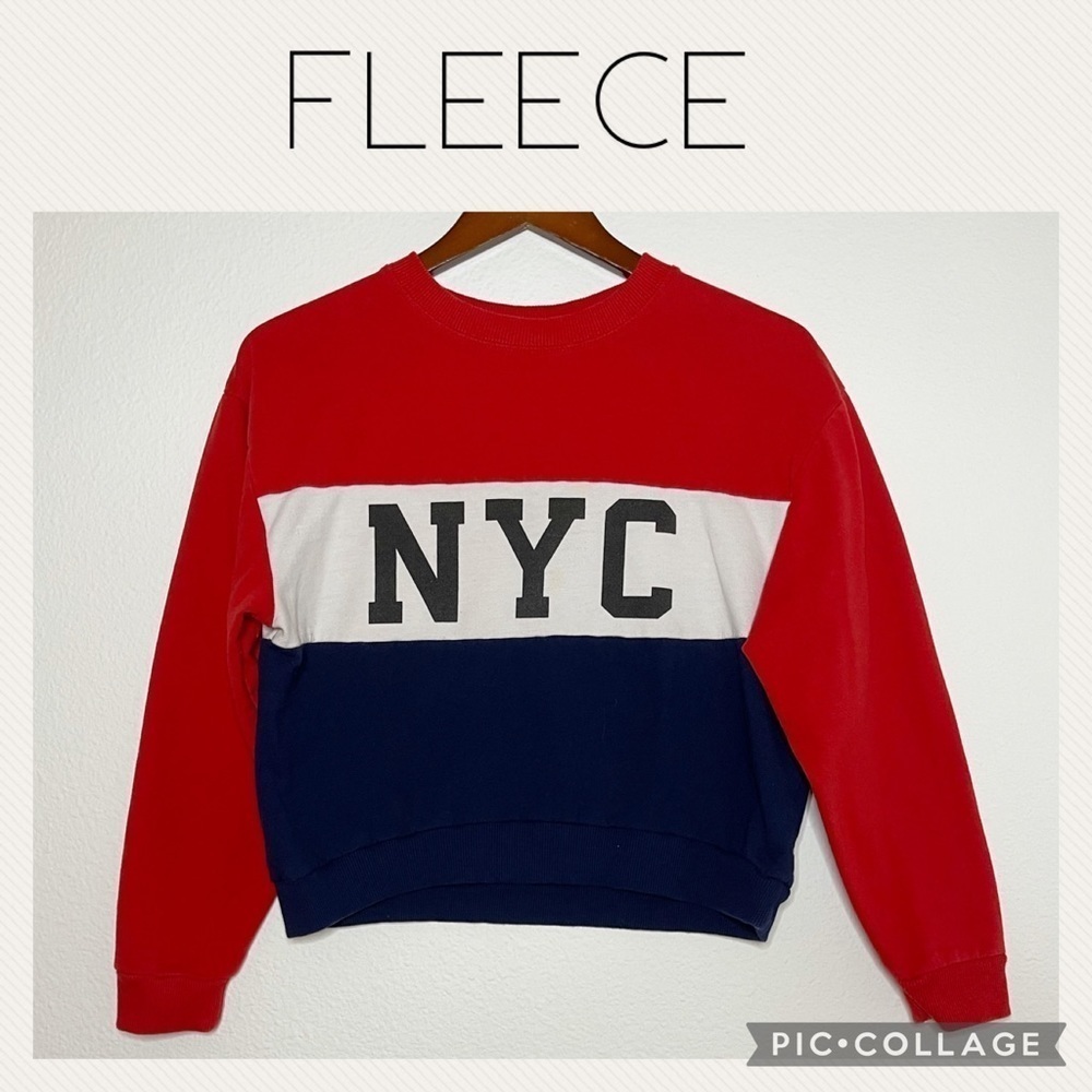 NYC crop top color block sweater